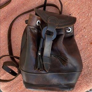 Vintage tool leather backpack